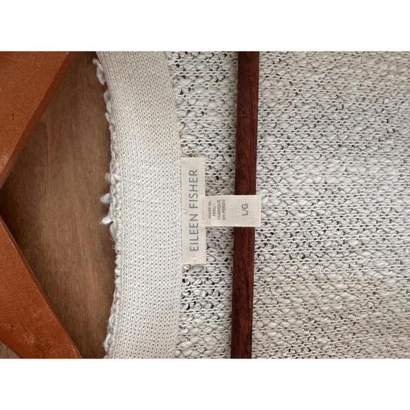 Eileen Fisher 100% Organic Cotton Textured Loop Knit Cardigan Sweater Sz Large - Picture 7 of 12